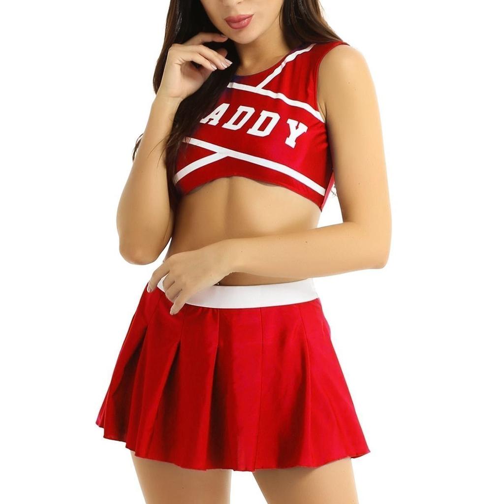 Daddy Cheerleader Crop Top Outfit Ddlg Littles Costume Women's Costumes