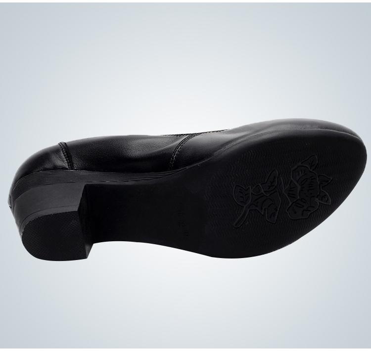 Fashion GKTINOO 2025 Leather OL Women Shoes Thick Med Heels Lady Office Work Shoes Spring Autumn Shallow Pumps Plus Size 33-43