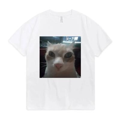 Summer Unisex T-shirt El Gato Meme Sad Crying Cat Munchkin Print T Shirts Y2k Top Women Cotton Tshirt Unisex Oversize Streetwear