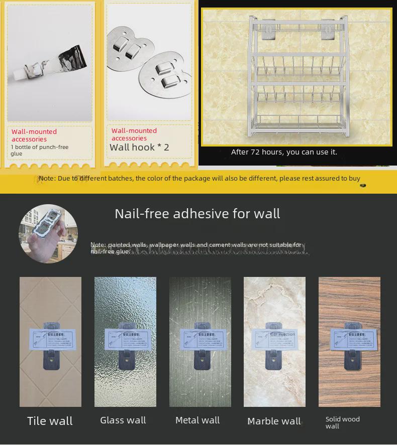 Multifunktionales Küchen-Gewürzregal und Aufbewahrungsorganisator aus Edelstahl 304