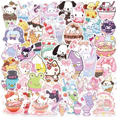 50 Cartoon Animals Family Ice Cream Style Graffiti Stickers Guitar Notebook Suitcase DIY Waterproof Stickers