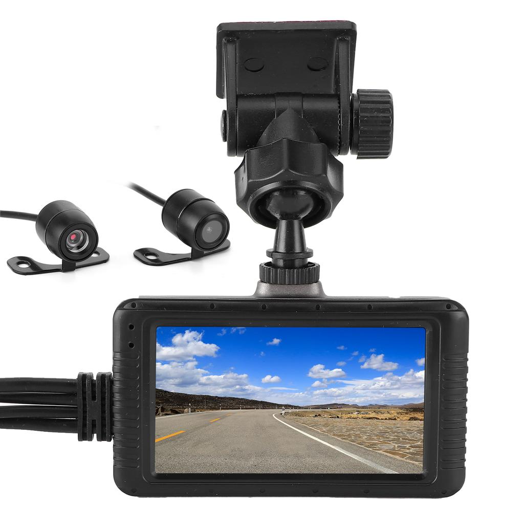 1080P Motorcycle DVR Front Rear Double Lens Dash Camera Driving Recorder Built‑In G‑Sensor Loop Recording