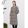 JUZUI Elegante Dames Winterjurk met Paisley en Polokraag