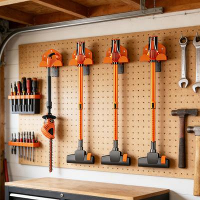 Garden Power Tool Wall Hanger Heavy Duty Metal Shed Garage Wall Mount Garden Trimmer Brooms Shovels Lawn Mower Storage Rack Organizer Holder