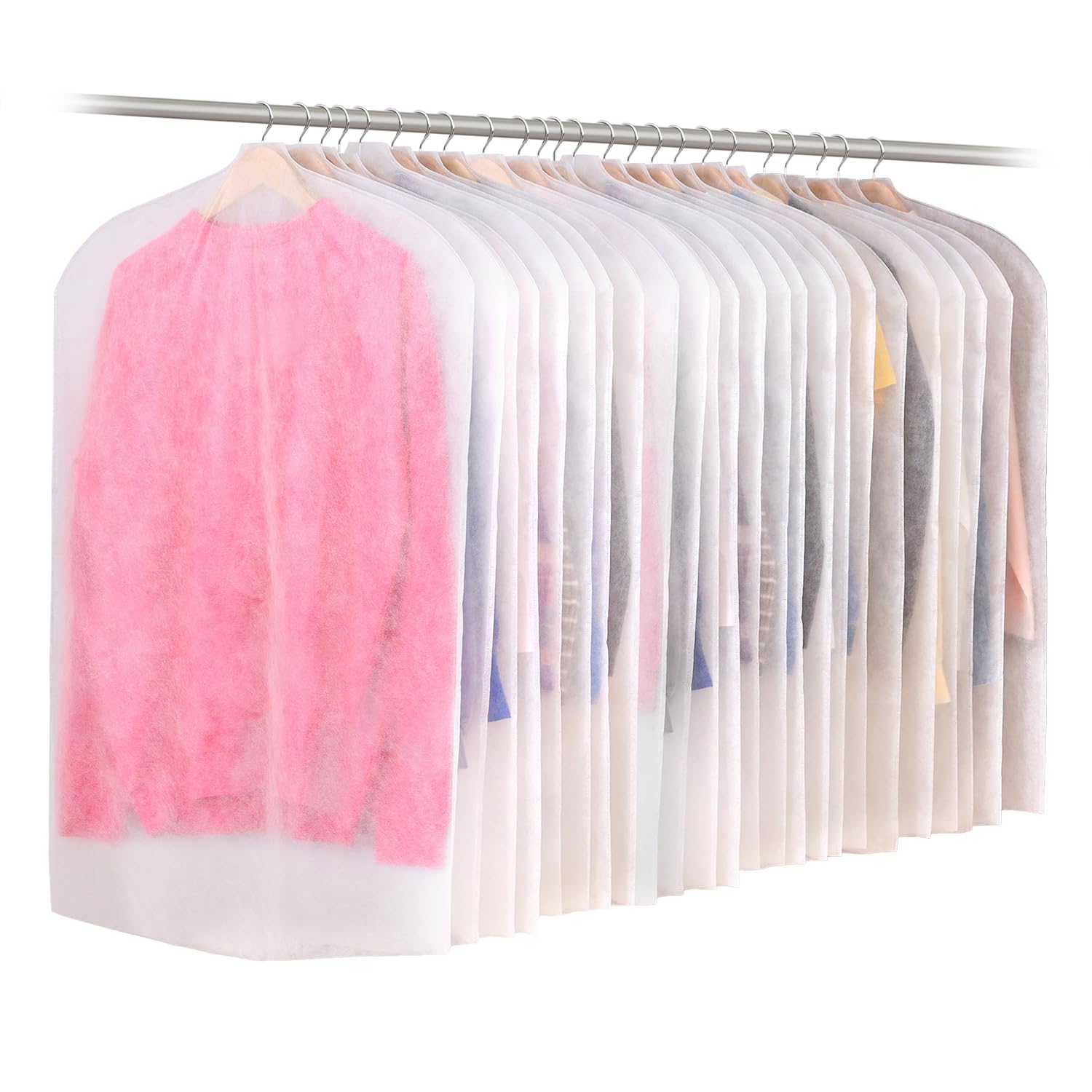 

Astro Garment Short Pack of 24 in Domestic Breathable Fabric Clothes Suit Dustproof Protects Clothing from Bottom Easy to Storage Clothes Closet белый