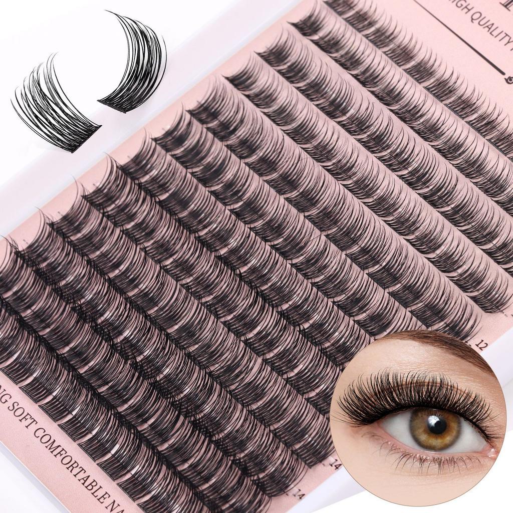 Single Cluster C Curved Multi-Hair False Eyelash Set 8-16Mmdiy Segmented Grafting Thick Eyelashes