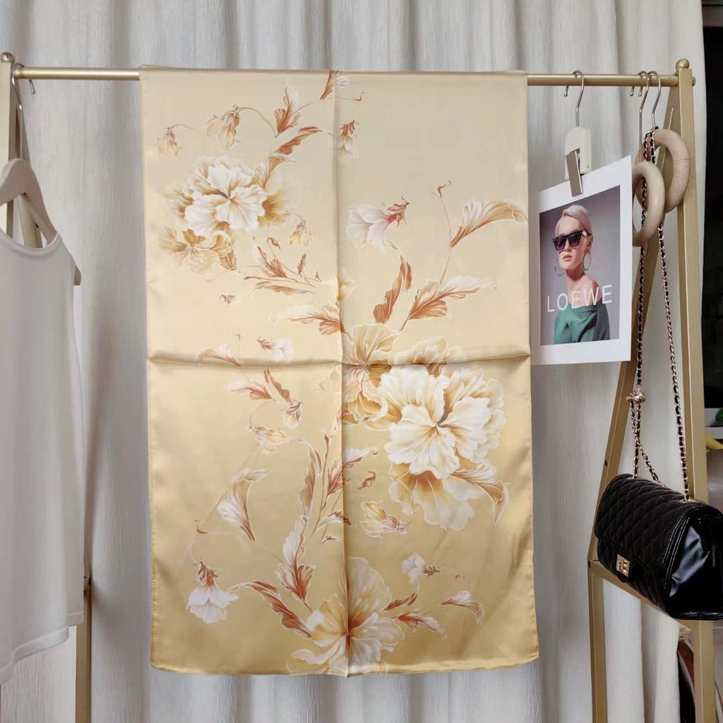 New Women Silk Scarf Long Pashmina Traditional Chinese Style 100% Mulberry Silk Scarf Business Gift Silk Scarves Gift for Mom