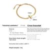 Vintage cross bracelet - gold plated copper, trendy ins style jewelry