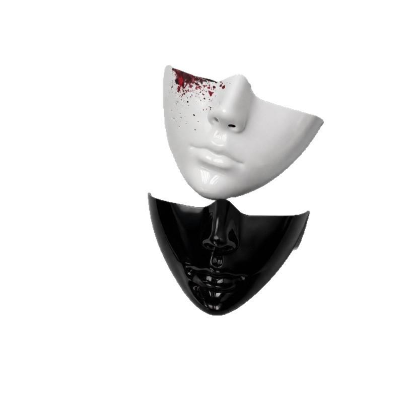 Cyberpunk Half Face Mask Cosplay Costume Party Halloween Sci-Fi Roleplay Plastic Prop