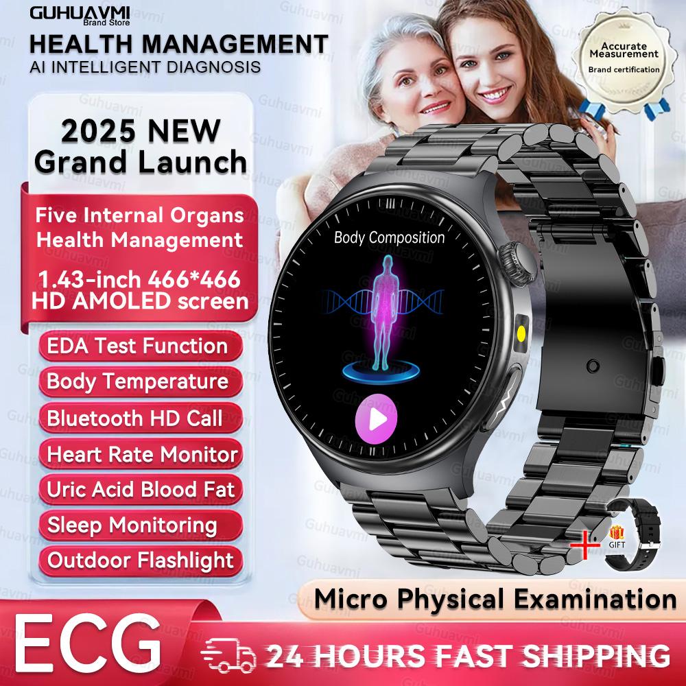 Gesundheits-Smartwatches in Pflegequalität für Männer Frauen Präzise Erkennung Herzfrequenz Blutfette Harnsäure Blutdruck EKG Smart Wat