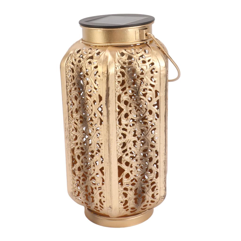 5730LED Hanging Lamp Solar Powered IP44 Waterproof Hex Hollow Lantern for Garden Courtyard Decoration