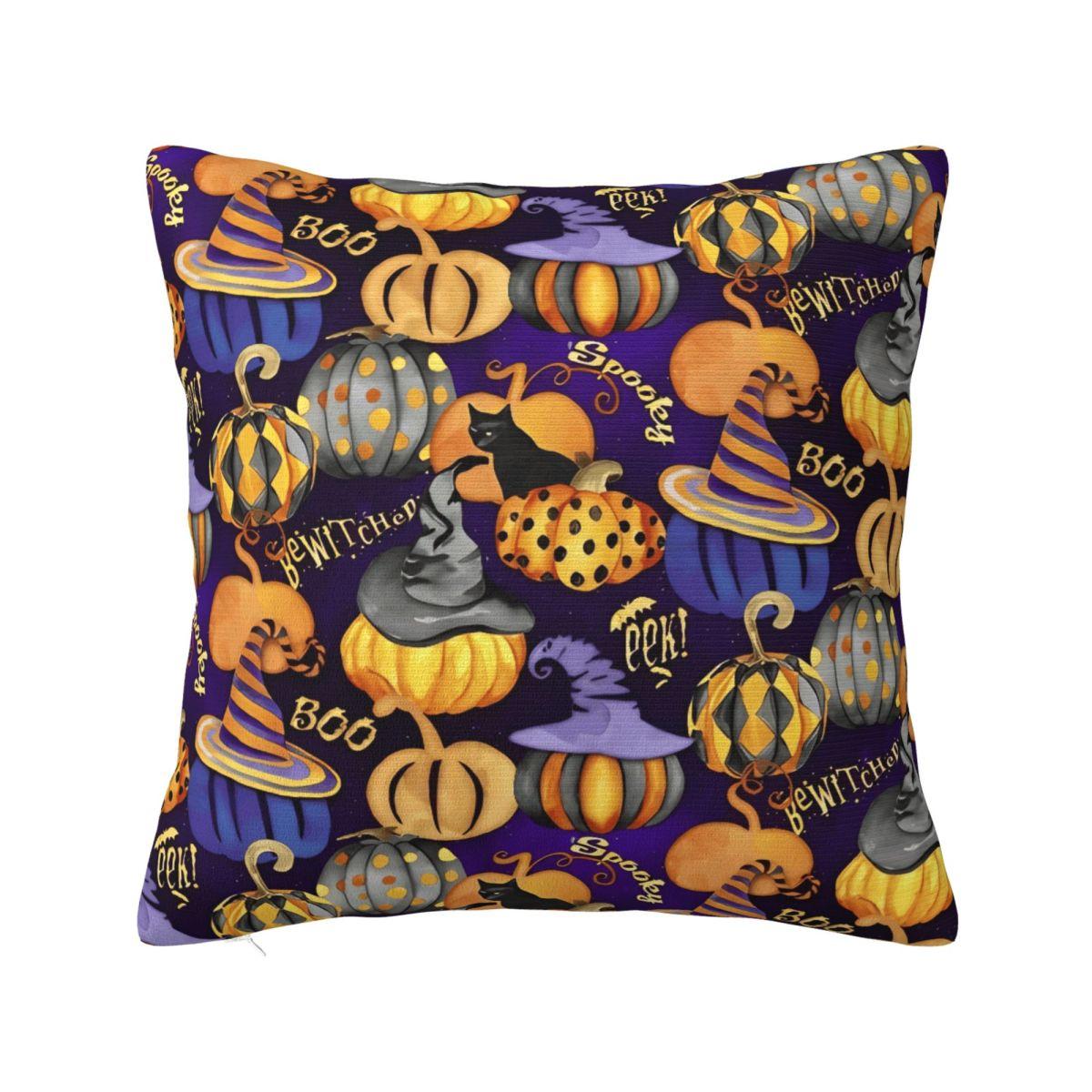 

Pumpkins Purple Halloween Pillow Case Cushion Cover Soft Custom DIY Pillow Cover Fashion Pillowcases For Sofa Home Decoration 30cmx30cm