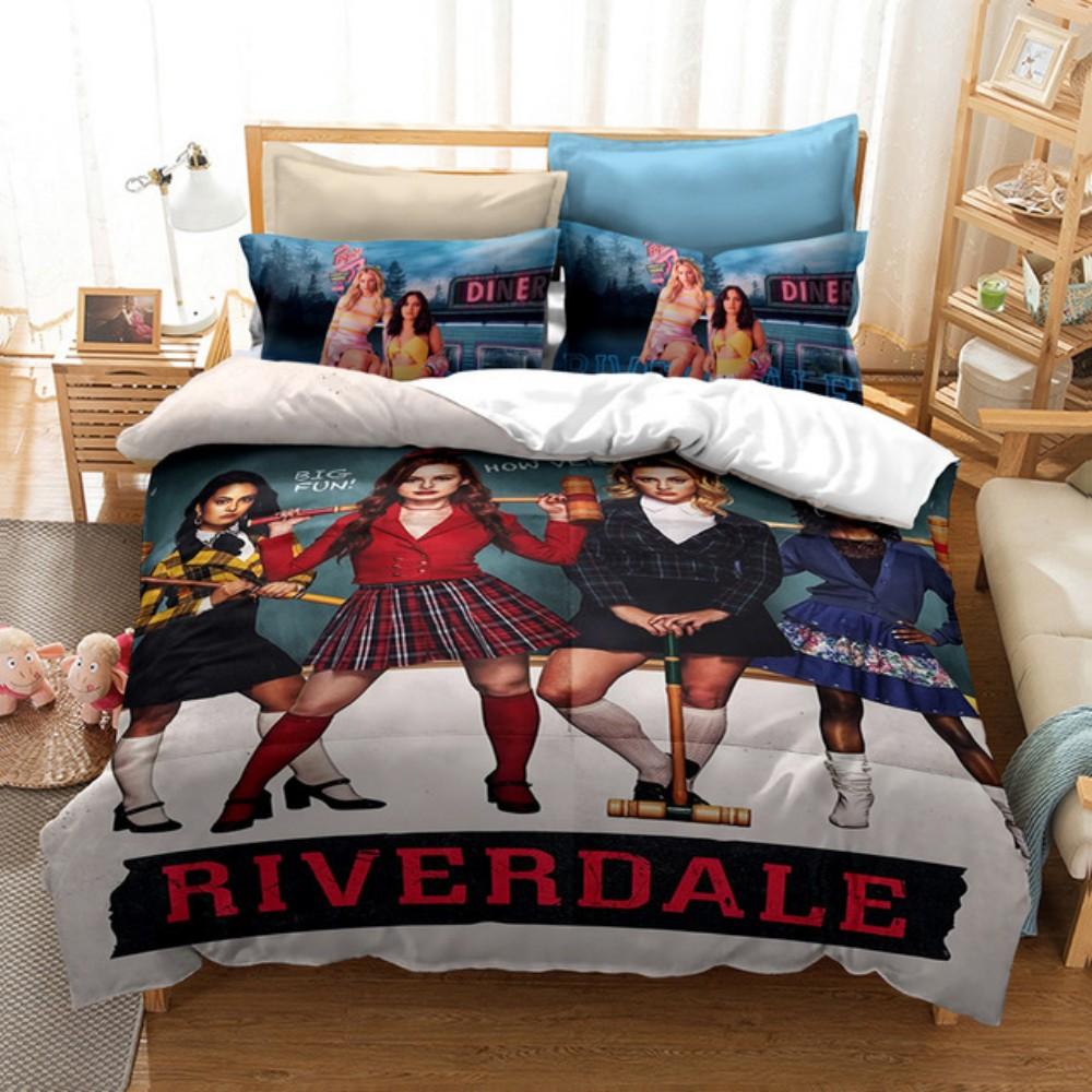 New Movie Riverdale Bedding Set Teens Boys Duvet Cover Set with Pillow Cover Comforter Set Single Queen King Full Size Bed Linen