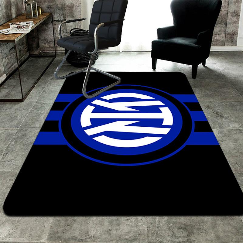 Inter Milan Pattern Rug Floor Mat for Living Room or Bedroom Soft and Comfortable Carpet a Gift for Birthday and Holiday.
