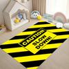 Stylish Warning Sign Print Area Rug, Soft Non-Slip Floor Mat for Living Room Bedroom Kitchen Office Nursery Home Decor