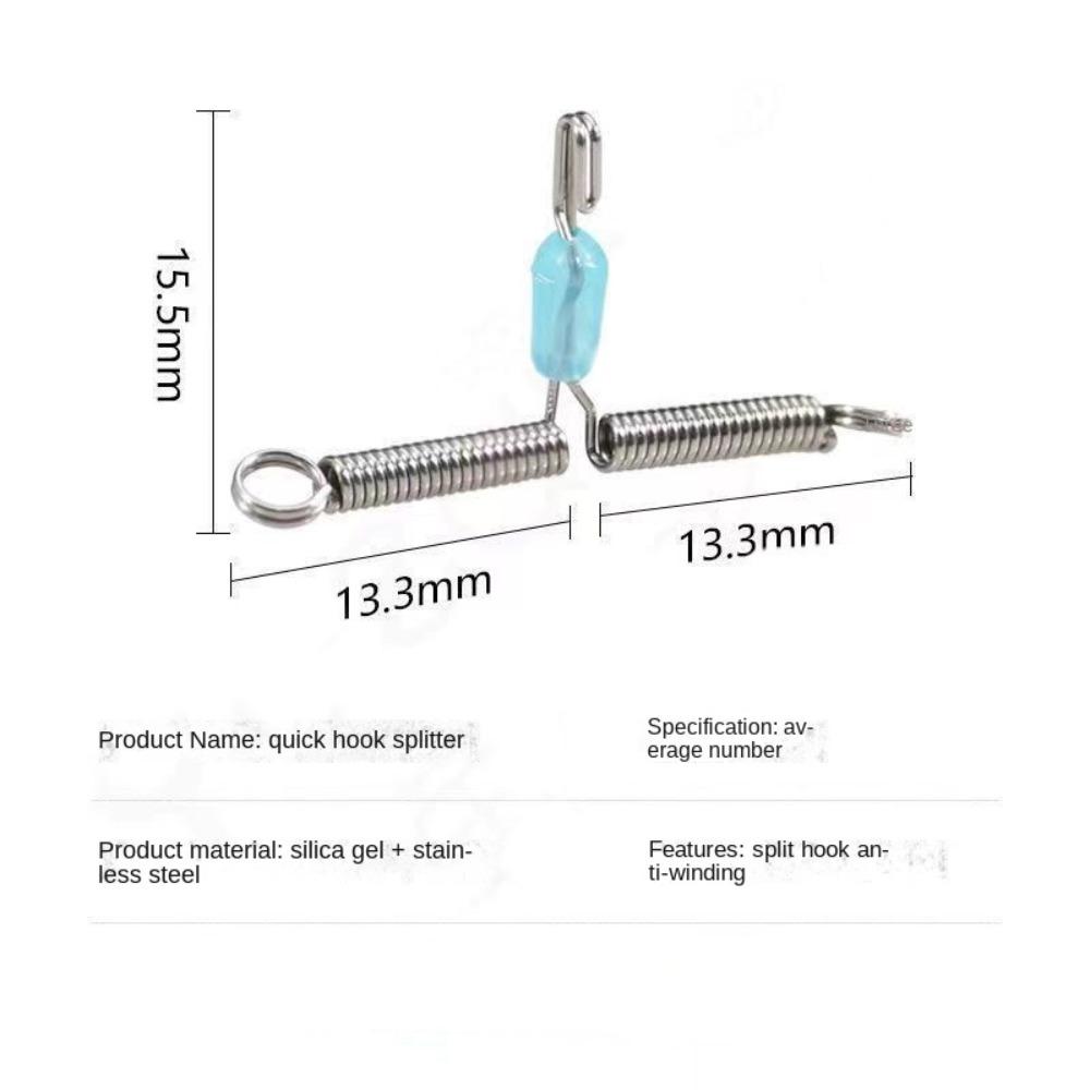 Double Hook Wire Clamp Fishing Line Space Bifurcation Balance Rigs Hooks Fishing T Shape Swivel