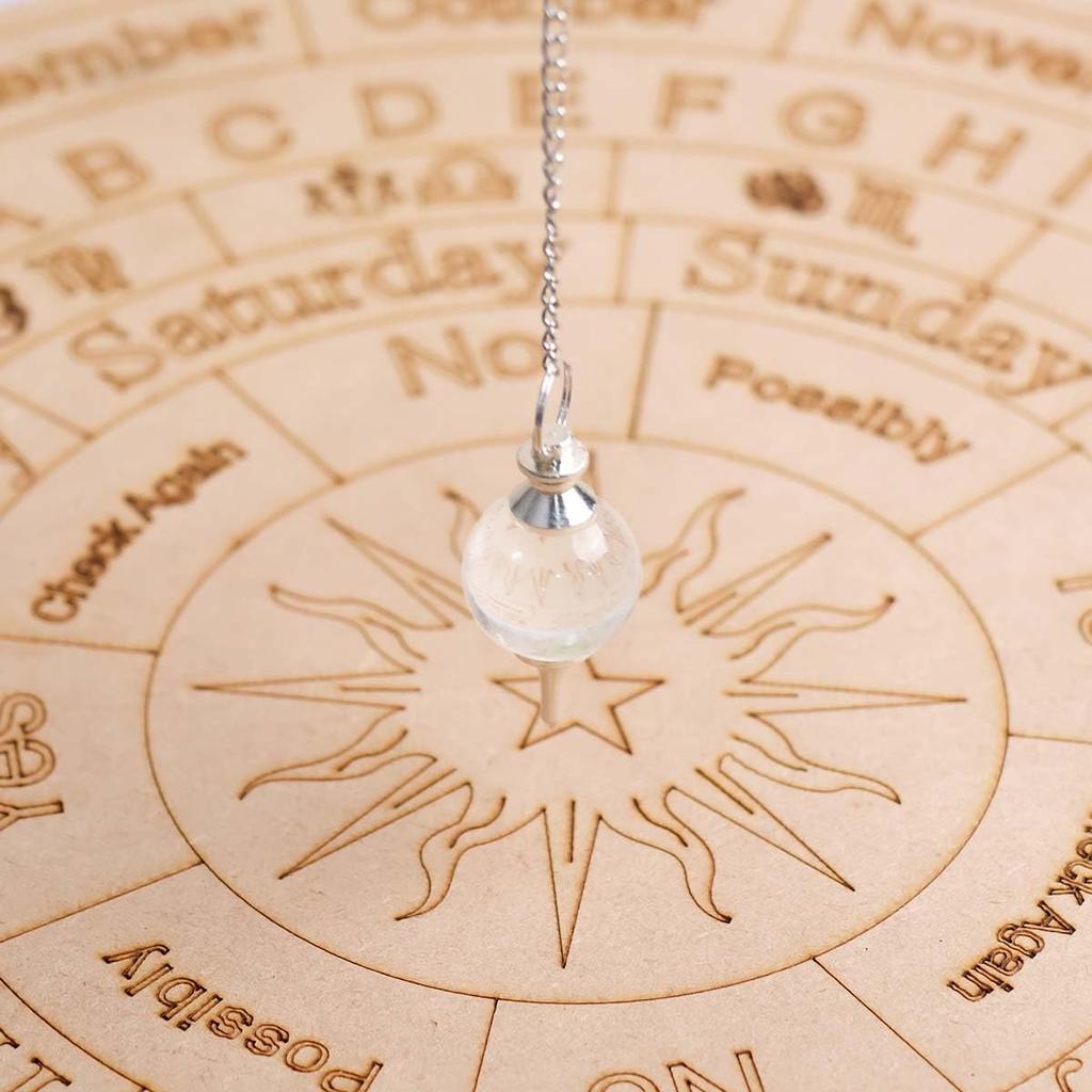 Pendolo Certificato Sfera di Quarzo Chiaro | Pendolo Naturale di Cristallo per Radiestesia, Reiki, Meditazione, Equilibrio dei Chakra e Guarigione Energetica - Include Authe