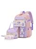 3-Piece Ultra-light Rabbit Backpack Set for Girls, Grades 1-6: Includes School Bag, Lunch Bag, and Pencil Case