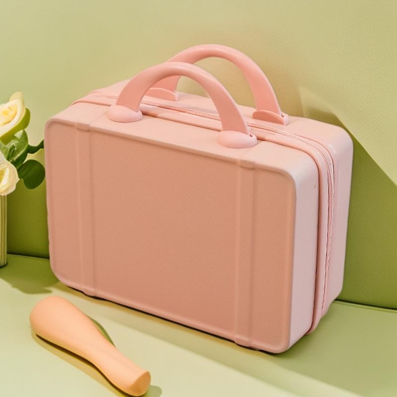 14" Portable Makeup Case: Hangable, Cute ABS Design, Large Capacity, Travel-Friendly Handbag