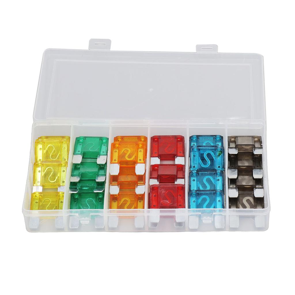24PCS Car Blade Fuses Zinc Alloy Fuse Assortment Set Automobile Parts 20A 30A 40A 50A 60A 70A