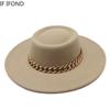 Nowy brytyjski Retro jesienno-zimowy w kształcie pierścienia płaski filcowy kapelusz Fedoras duży okap kobiety ślub kościół jazzowe kapelusze melonik