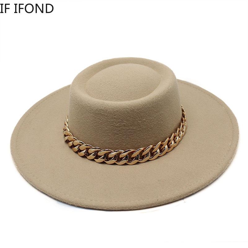 Nowy brytyjski Retro jesienno-zimowy w kształcie pierścienia płaski filcowy kapelusz Fedoras duży okap kobiety ślub kościół jazzowe kapelusze melonik