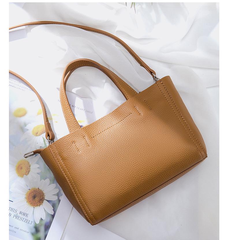Genuine Leather Fashion Crossbody Bag - Women's Small Square Shoulder Tote