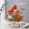 Metal Fruit Bowl Metal Fruit Bowl Stand Round Fruit Basket Large Capacity Hollow Metal Bowl Stand for Dessert Snacks Bread