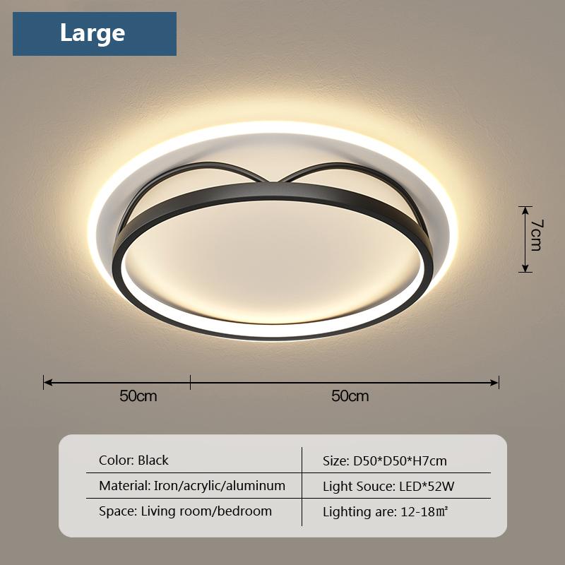 LED Chandelier for Living Room Bedroom Square Ring Industrial Ceiling Decor Lamp Black Home Lighting Modern Minimalist Fixtures