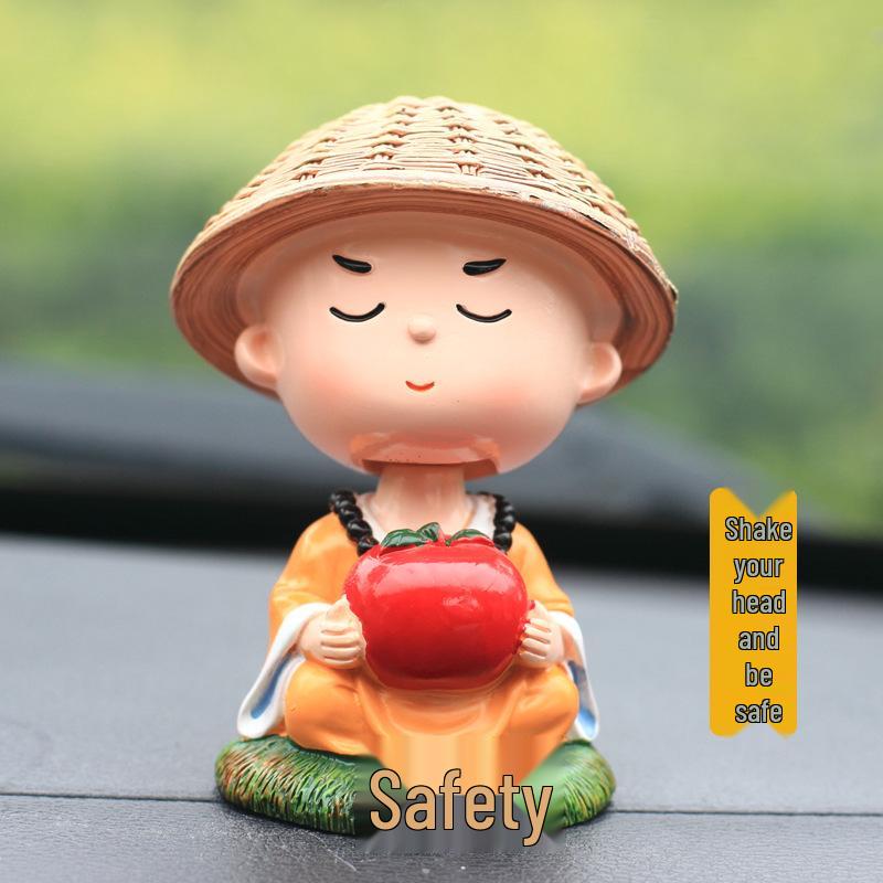 Creative Calm Monk Car Ornament: Cute Dashboard Decoration for Men and Women