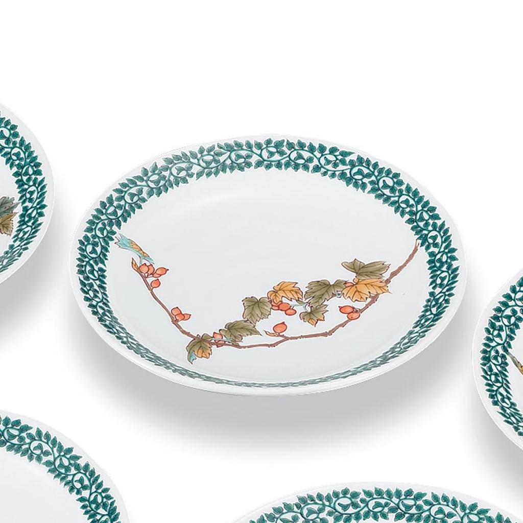 Kutani Ware Iwataya Plate Set with Different Nut Designs 5.8-inch AP7-0116