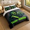 3Pcs Bedding Set Custom Name Text, 1 Sheet 2 Pillowcases Home Bed DecorScream Ghostface