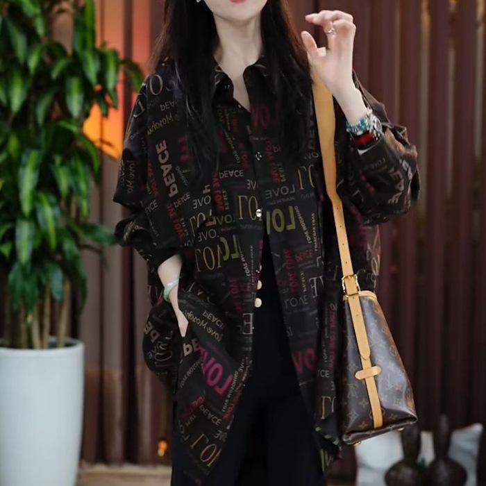 

Shirts for Women Spring and Autumn Loose Slimming Lazy Style Long-sleeved Tops and Jackets 4XL