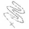 1pcs High Sense of Gold Fashion Stainless Steel Sweater Cross Beads Necklace Retro Pendant Light Luxury Niche Accessories