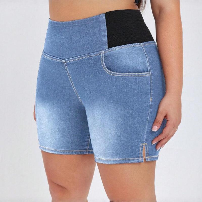 High-waisted stretch denim shorts for women, summer slimming, butt-lifting, tight-fitting, fitness casual pants