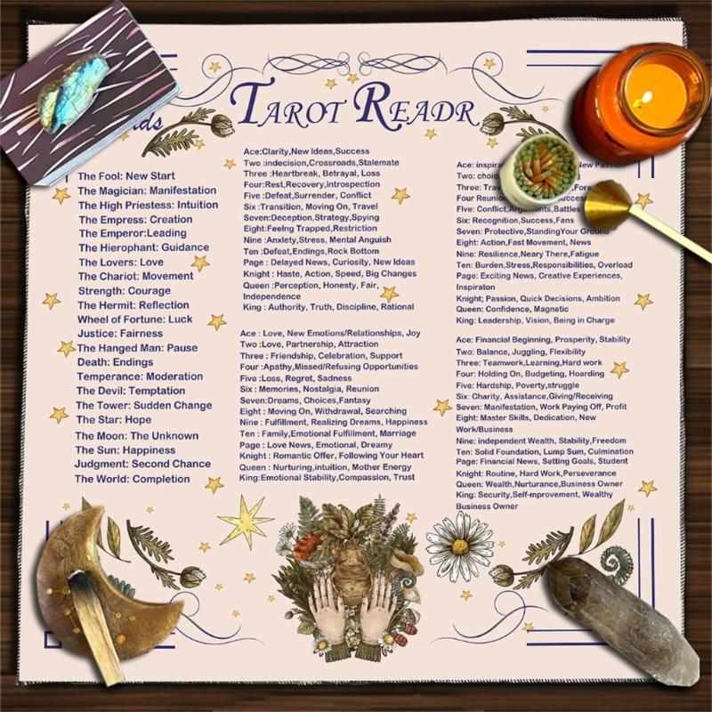 Divinations Cards Table Cloth Tapestry Reading Card Tarots Tablecloth Astrologys Witchcrafts Deck Cloth Wall Decoration