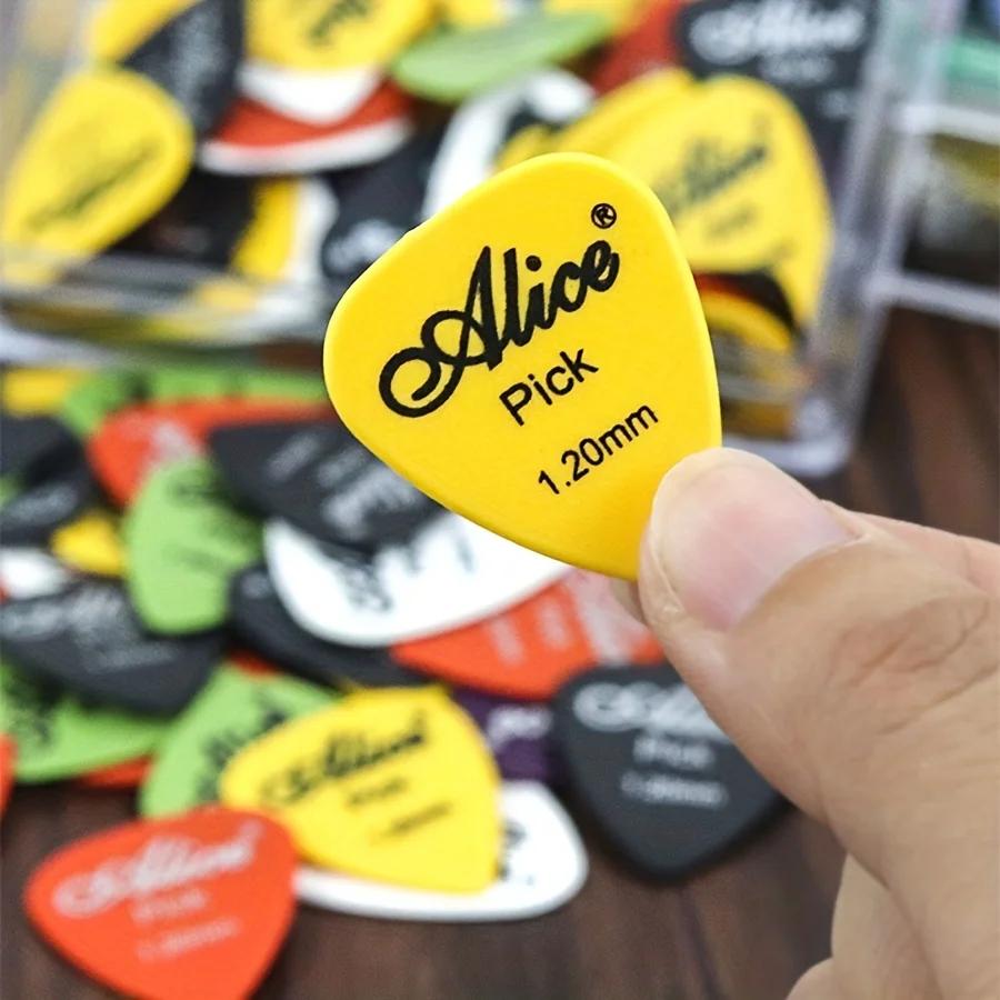 30pcs Alice Guitar Picks Assorted 0.58-1.50mm 6 Sizes Colorful ABS Plectrums with Transparent Storage Box for Acoustic JXB