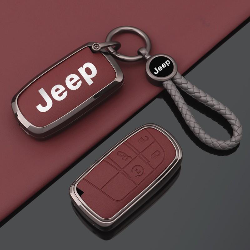 Para Jeep Aleación de Zinc Cuero Funda Protectora para Llave de Coche Accesorios para Jeep Renegade Wrangler Patriot Grand Cherokee WK2 KL Com