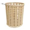Pen Holder Imitation Rattan Holder, Round Hollow Desk Organizer, Large Capacity Pencil Accessory Cup for Pens Pencils Makeup Brushes, Nordic
