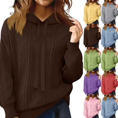 Fashionable Women's Knitted Sweater Lazy Loose Slim Hoodie Sweater