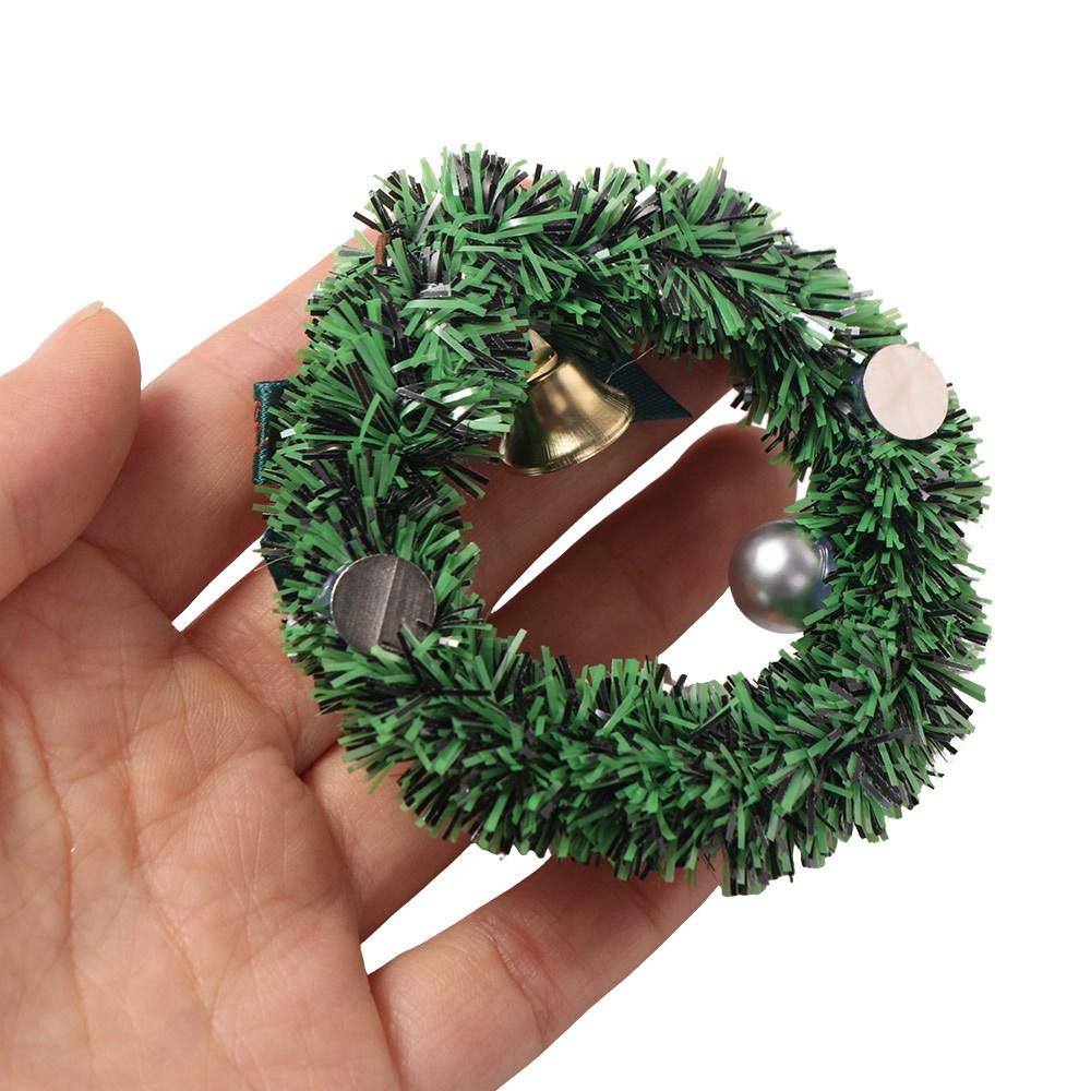 Mini 3D Christmas Magnetic Wreaths Creative Handmade Simulated Christmas Garland Magnetic Sticker Artificial