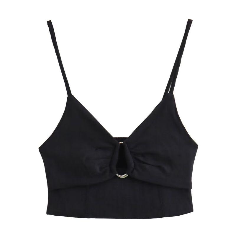 Kaslead New Arrival Women's Clothing Fashion Style Fashion Casual Versatile Opening Design Short Top 0085329