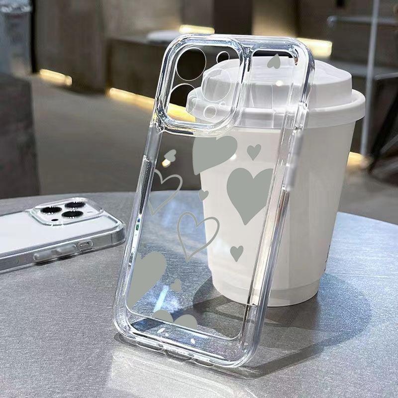 Transparent White Love Love Case For Samsung Galaxy S26 S25 S24 Ultra S23 FE S22 Plus S21 A56 A53 A34 A54 A35 A55 A16 Soft Cover