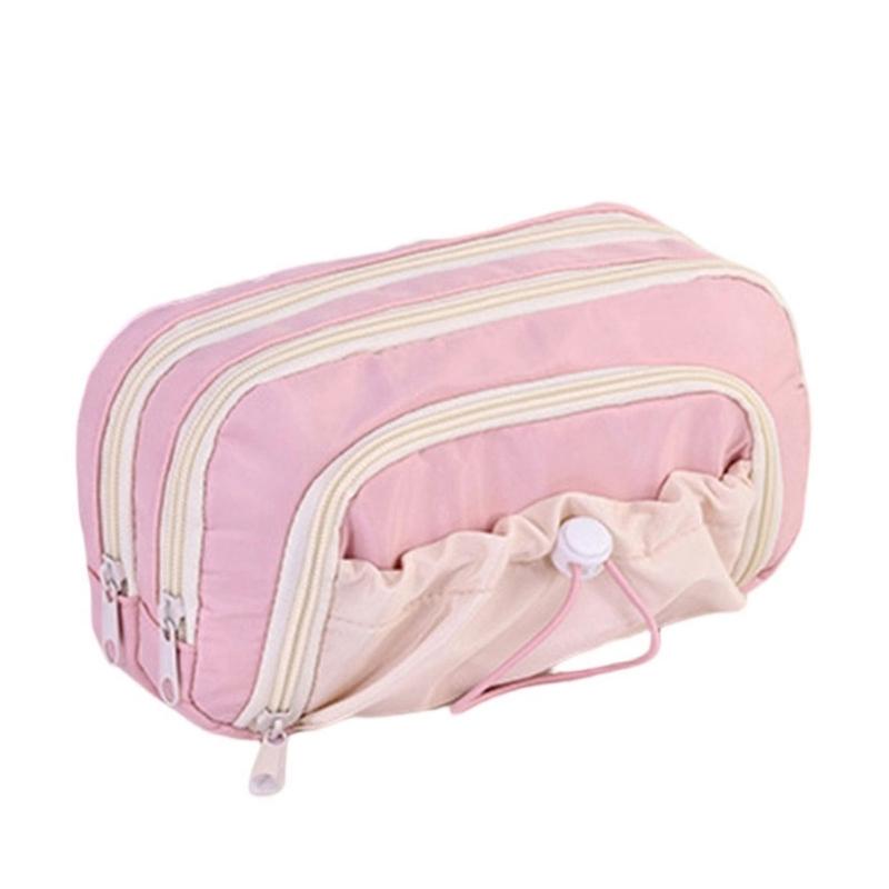 Stylish Rope Tie Organizers With Multiple Compartments Spacious Storage Waterproof  Pen Organizers  For Students розовый