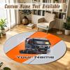 Round Rug Custom NameMAN Truck Pattern Non Slip Carpet Home Floor Decor