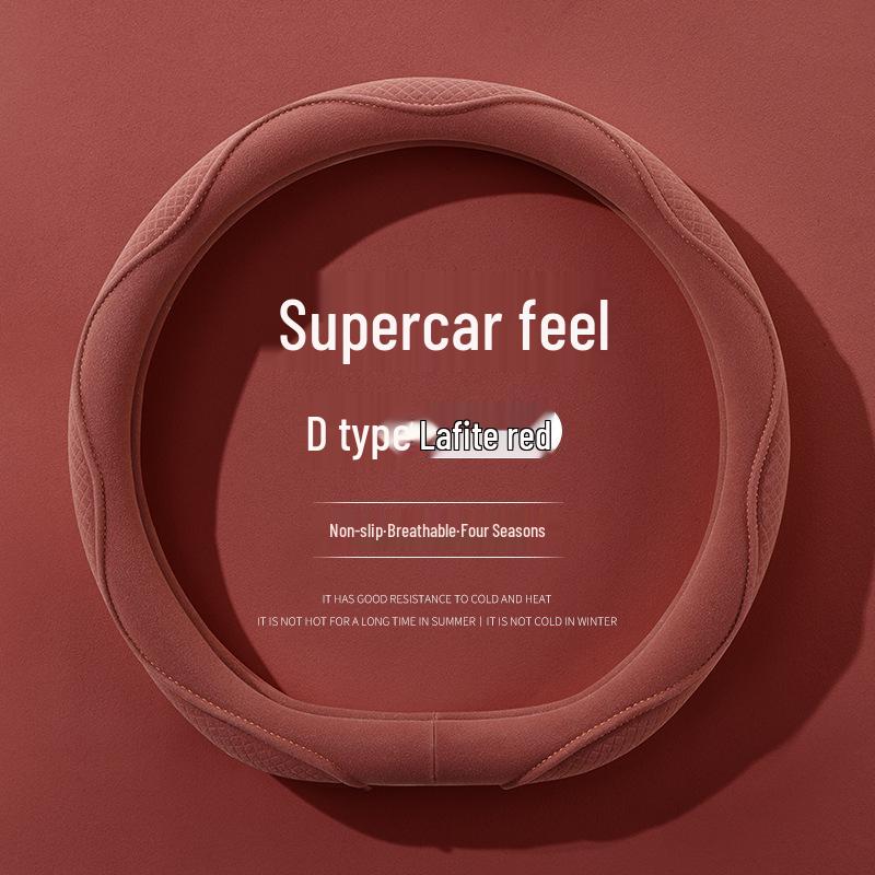 Ultratunt Mockaskinn Rattöverdrag: Andningsbar, Halkfri, Svettabsorberande, Året-runt Universell Passform.