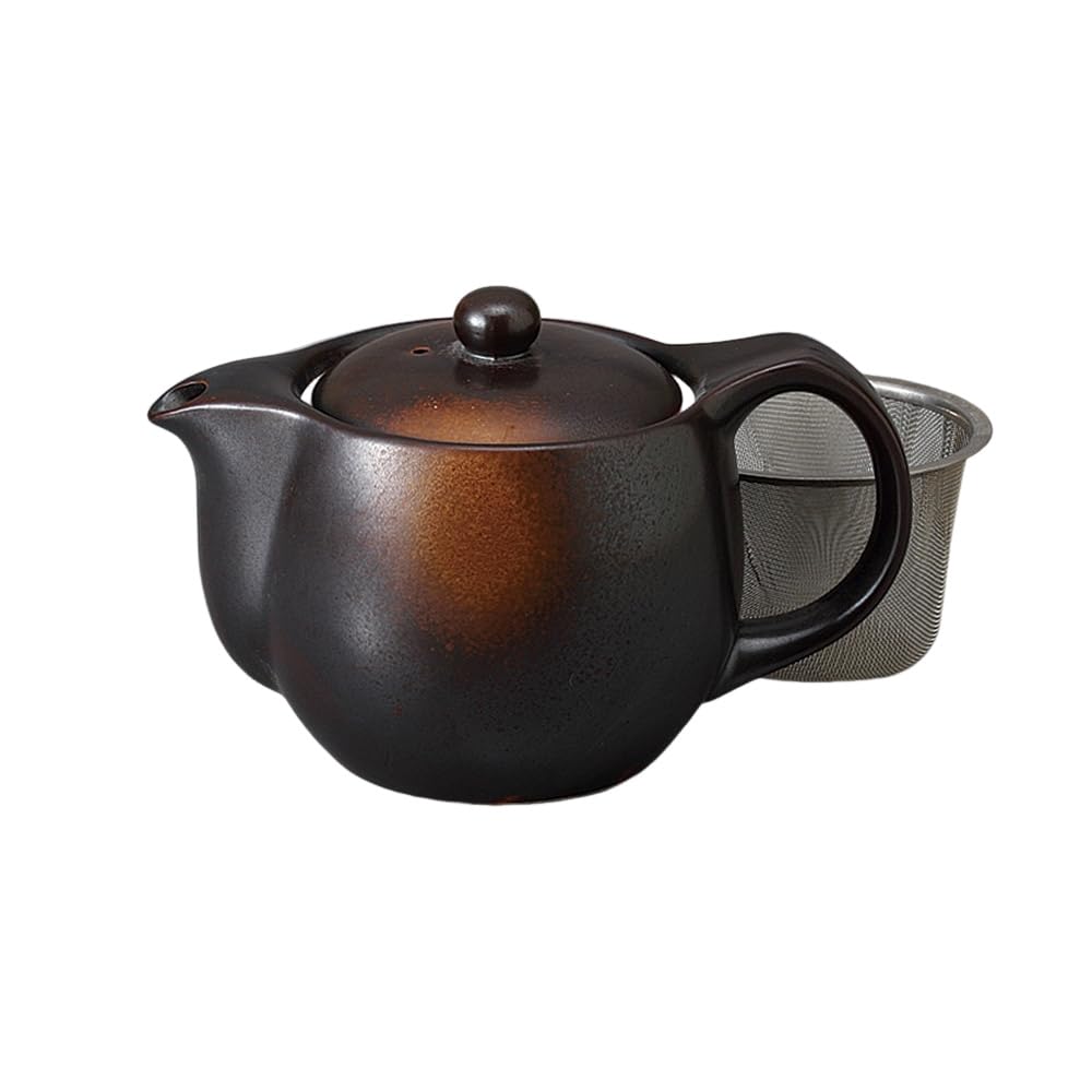 Ale-net Teapot, 11.1 X 10.7 Cm, 490cc, Yakishime Porcelain, Mino Ware, Made In Japan, Stylish