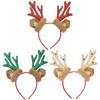 Whimsical Antler Christmas Headband With Cozy Plush Ears For Outfits Festive