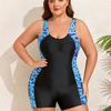 Nuovo costume da bagno intero da donna taglie forti per surf e gare