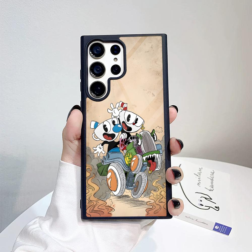 Cute Game Cuphead Phone Case For Samsung Galaxy S26 S25 S24 S23 S22 S21 S20 FE Edge Pro Plus Ultra PC+TPU Cover